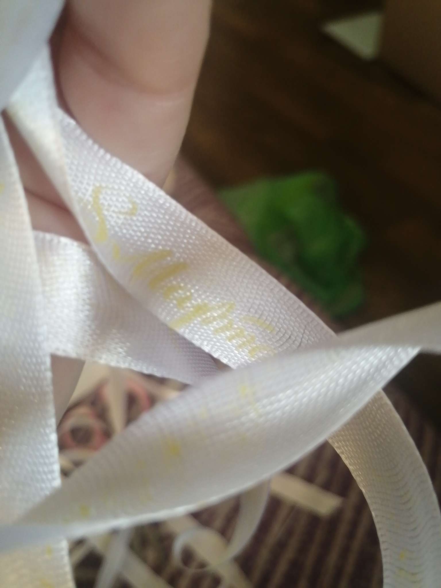 Фотография покупателя товара Лента атласная «С 8 Марта», 15 мм, 23±1 м, белая, золотая №001 - Фото 15