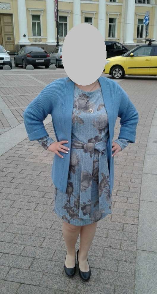 Фотография покупателя товара Платье женское 6998, цвет голубой, р-р 52, рост 164 - Фото 2