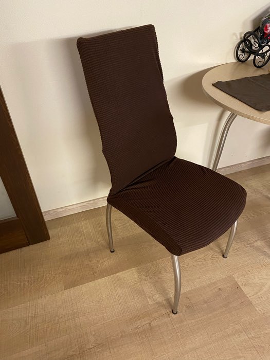 Фотография покупателя товара Чехол на стул Комфорт трикотаж жаккард, цвет коричневый, 100% полиэстер - Фото 14