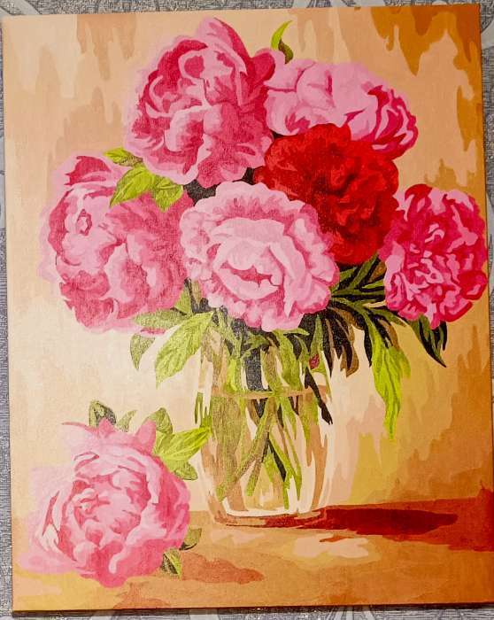 Фотография покупателя товара Картина по номерам на холсте с подрамником «Пионы» 40×50 см - Фото 3