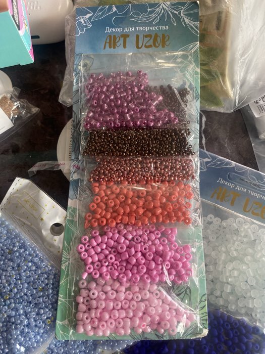 Фотография покупателя товара Бисер круглый «Оттенки розового», 6 цветов × 10 г - Фото 1