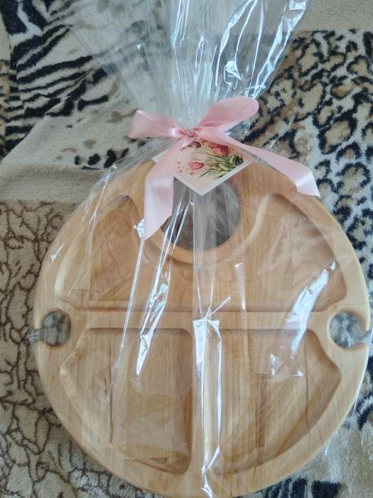 Фотография покупателя товара Столик - поднос для вина Adelica, менажница со складными ножками, на 2 персоны, d=32×1.8 см, дерево берёза - Фото 1