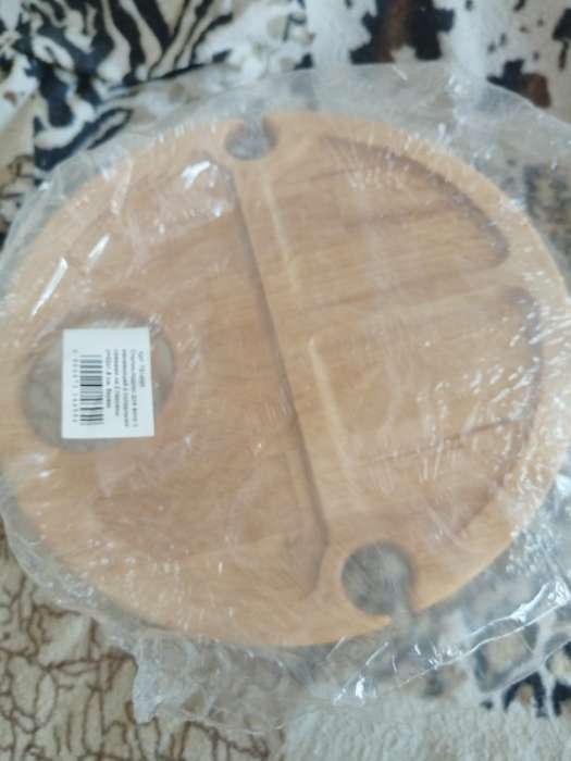 Фотография покупателя товара Столик - поднос для вина Adelica, менажница со складными ножками, на 2 персоны, d=32×1.8 см, дерево берёза - Фото 2