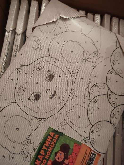 Фотография покупателя товара Картина по номерам с подрамником «Чебурашка на самокате», 21×15 см - Фото 1