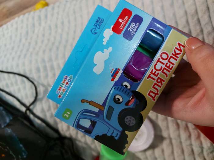 Фотография покупателя товара Тесто для лепки, 8 цветов по 25 гр, Синий трактор - Фото 1