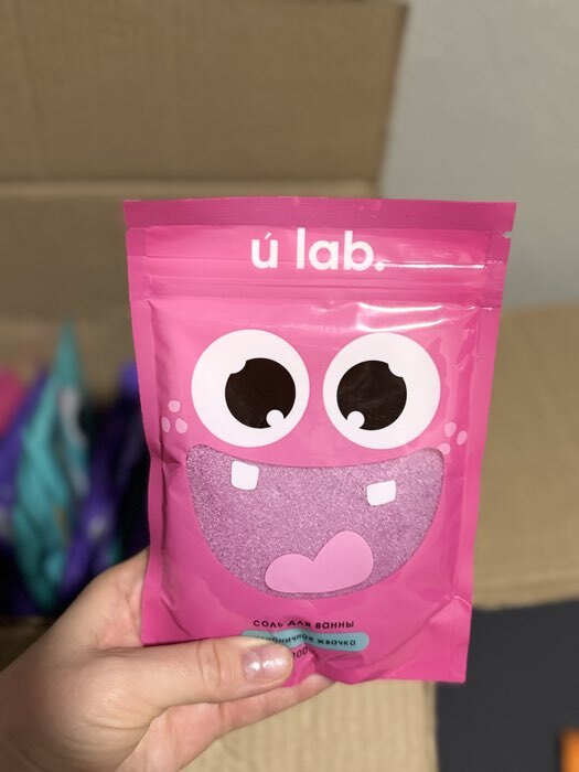 Фотография покупателя товара Соль для ванны «Монстрики», 200 г, аромат клубничная жвачка, ULAB - Фото 1