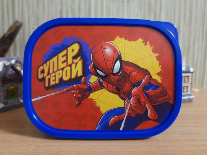 Фотография покупателя товара Ланч-бокс детский прямоугольный, 500 мл, «Супергерой», Человек-паук МИКС - Фото 1