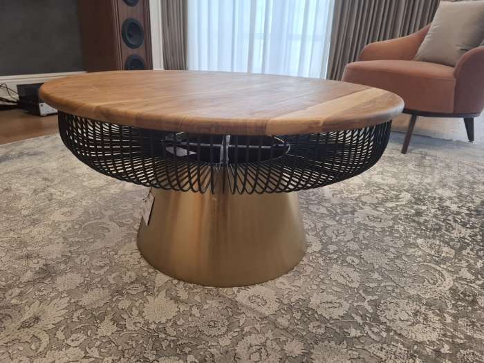 Фотография покупателя товара Столик журнальный «Венский кофе», 40.5×40.5×52.5 см, железо, дерево - Фото 2