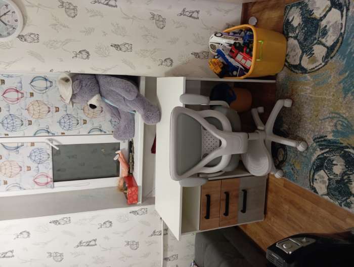 Фотография покупателя товара Стол компьютерный «Юпитер», с тумбой, 1100×544×768 мм, цвет белый/крафт золотой/бетон - Фото 1