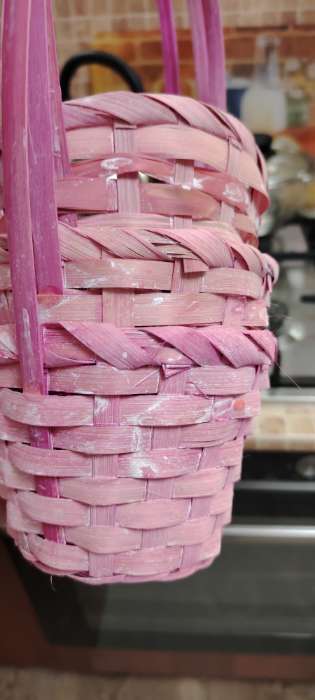 Фотография покупателя товара Корзина плетёная для хранения, 13×13×9.5 см, ручка h=21 см, бамбук, светло - розовая, Greengo - Фото 18