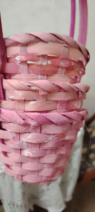 Фотография покупателя товара Корзина плетёная для хранения, 13×13×9.5 см, ручка h=21 см, бамбук, светло - розовая, Greengo - Фото 19