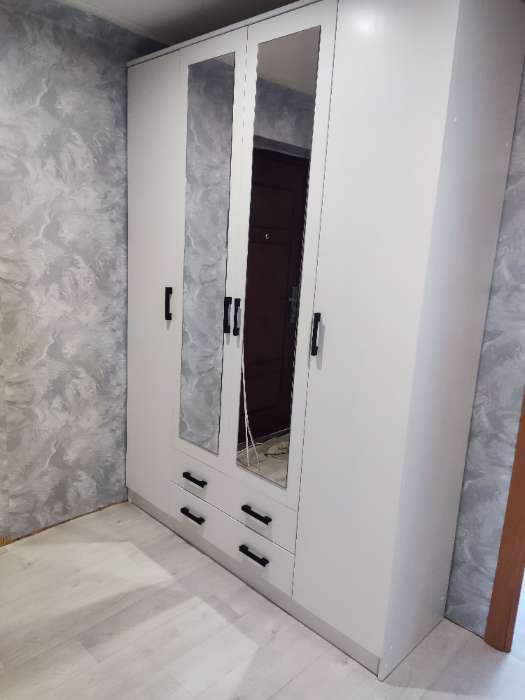 Фотография покупателя товара Шкаф четырёхстворчатый «Квадро», с зеркалом, 1600×487×2200 мм, цвет графит - Фото 166