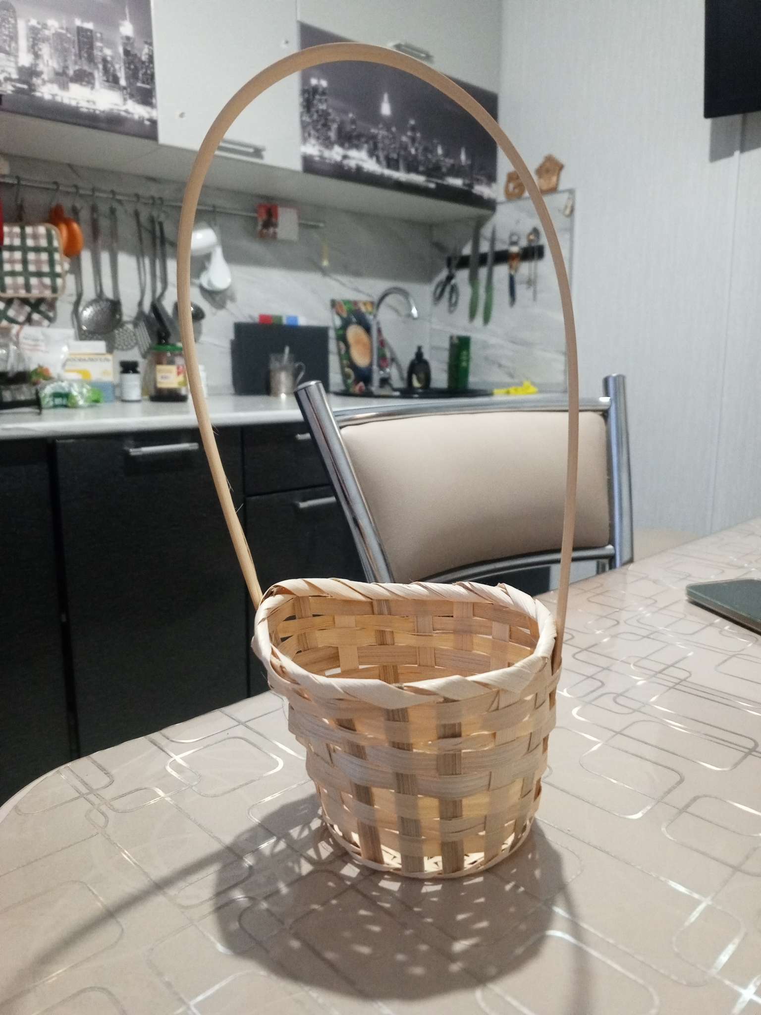 Фотография покупателя товара Корзина плетёная, 13×13×9.5 см, ручка h=21 см, бамбук, натуральный цвет, Greengo - Фото 25