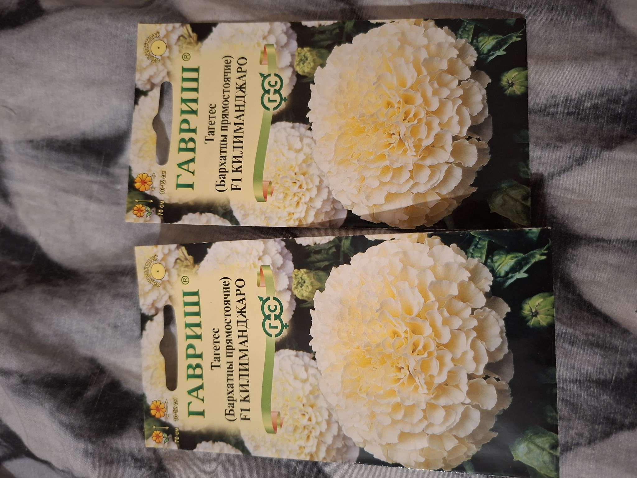 Фотография покупателя товара Семена цветов Тагетес, бархатцы прямые «Килиманджаро», F1, 0.05 г, «Гавриш» - Фото 3