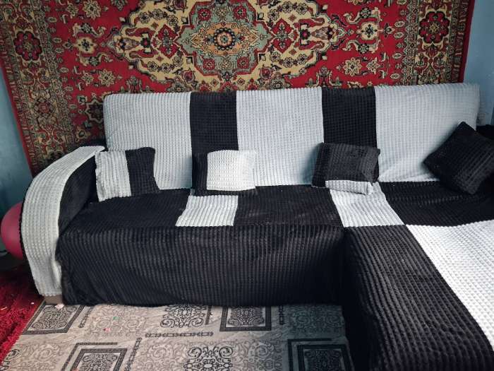 Фотография покупателя товара Диван угловой «Майами 2», универсальный, механизм венеция, велюр, цвет селфи 03/подушки 03 - Фото 3