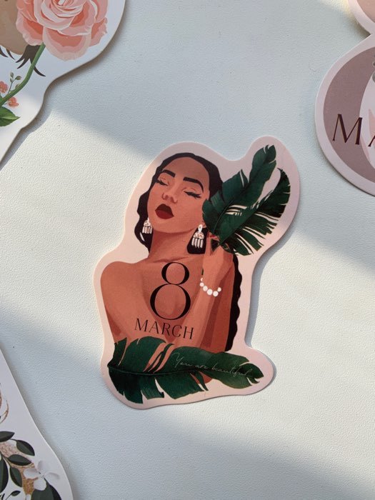 Фотография покупателя товара Открытка формовая «8 марта», девушка, 5 × 8 см - Фото 1