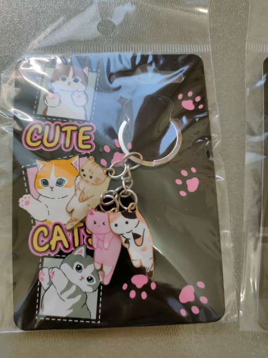 Фотография покупателя товара Брелок для ключей «Милые кошки», 2.5×9 см - Фото 1