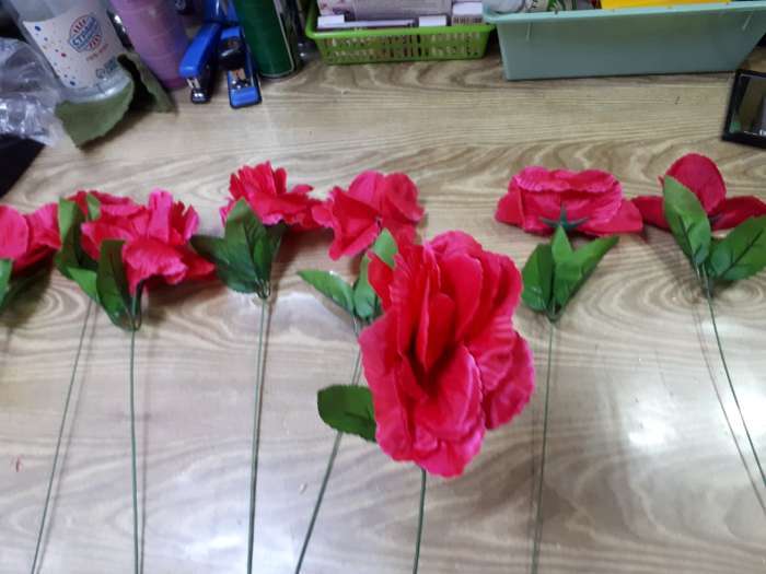 Фотография покупателя товара Цветы искусственные "Роза малиновая" 40 см - Фото 4