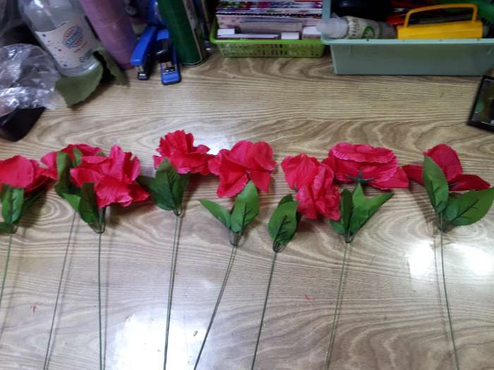 Фотография покупателя товара Цветы искусственные "Роза малиновая" 40 см - Фото 6