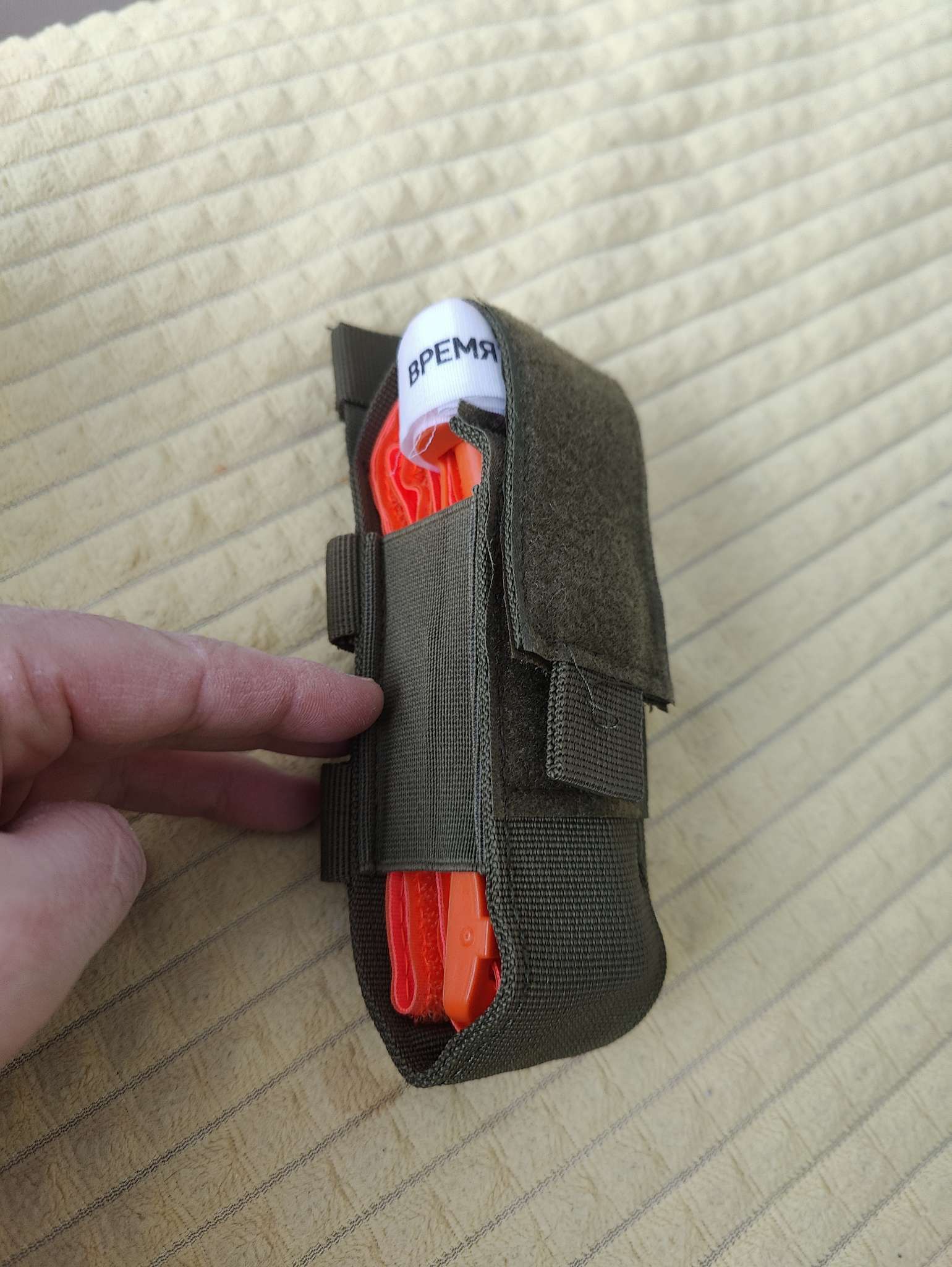 Фотография покупателя товара Подсумок медицинский для жгута, олива, 5.5×16 см - Фото 1