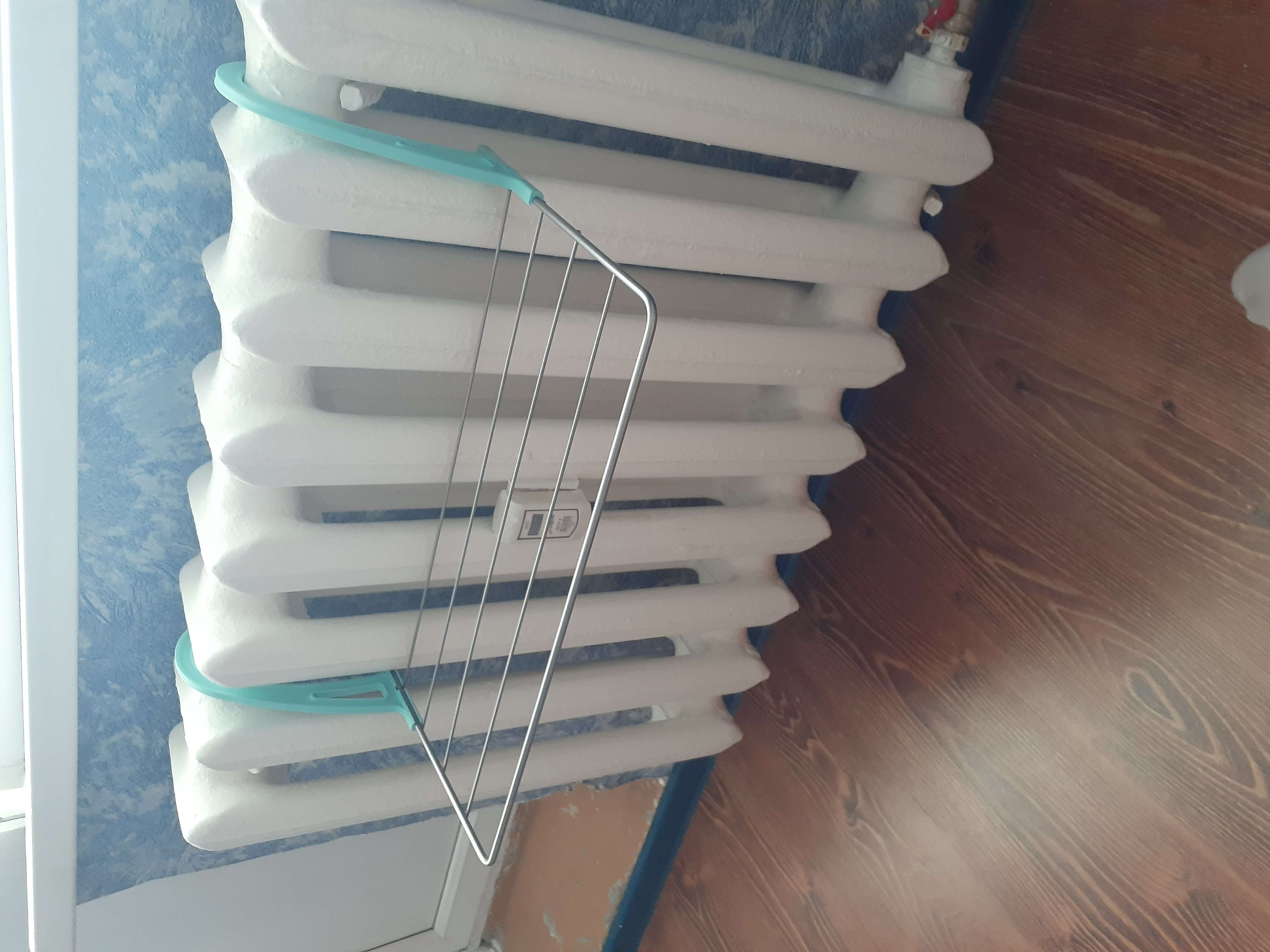 Фотография покупателя товара Сушилка для белья на радиатор, 45×23,5×18 см, цвет серый - Фото 1
