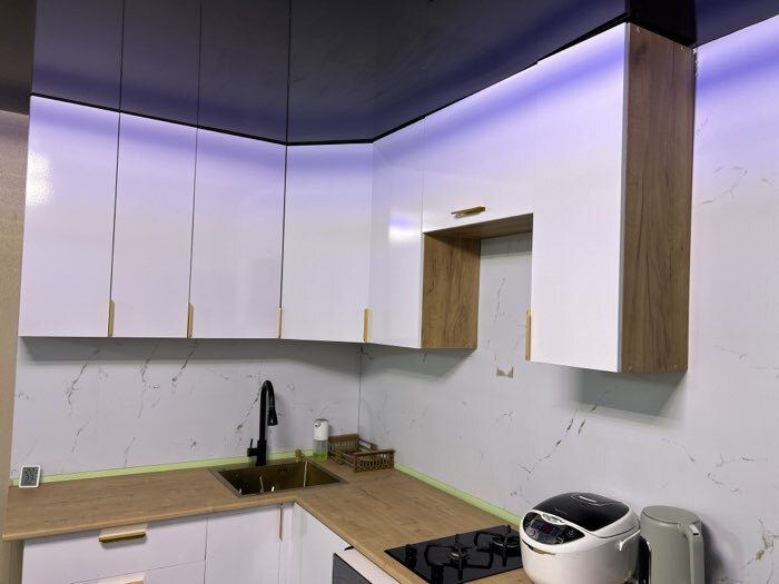 Фотография покупателя товара Кухонный гарнитур угловой «Рио» New, 1600×2000 мм, цвет белый глянец/дуб крафт/дуб вотан - Фото 1