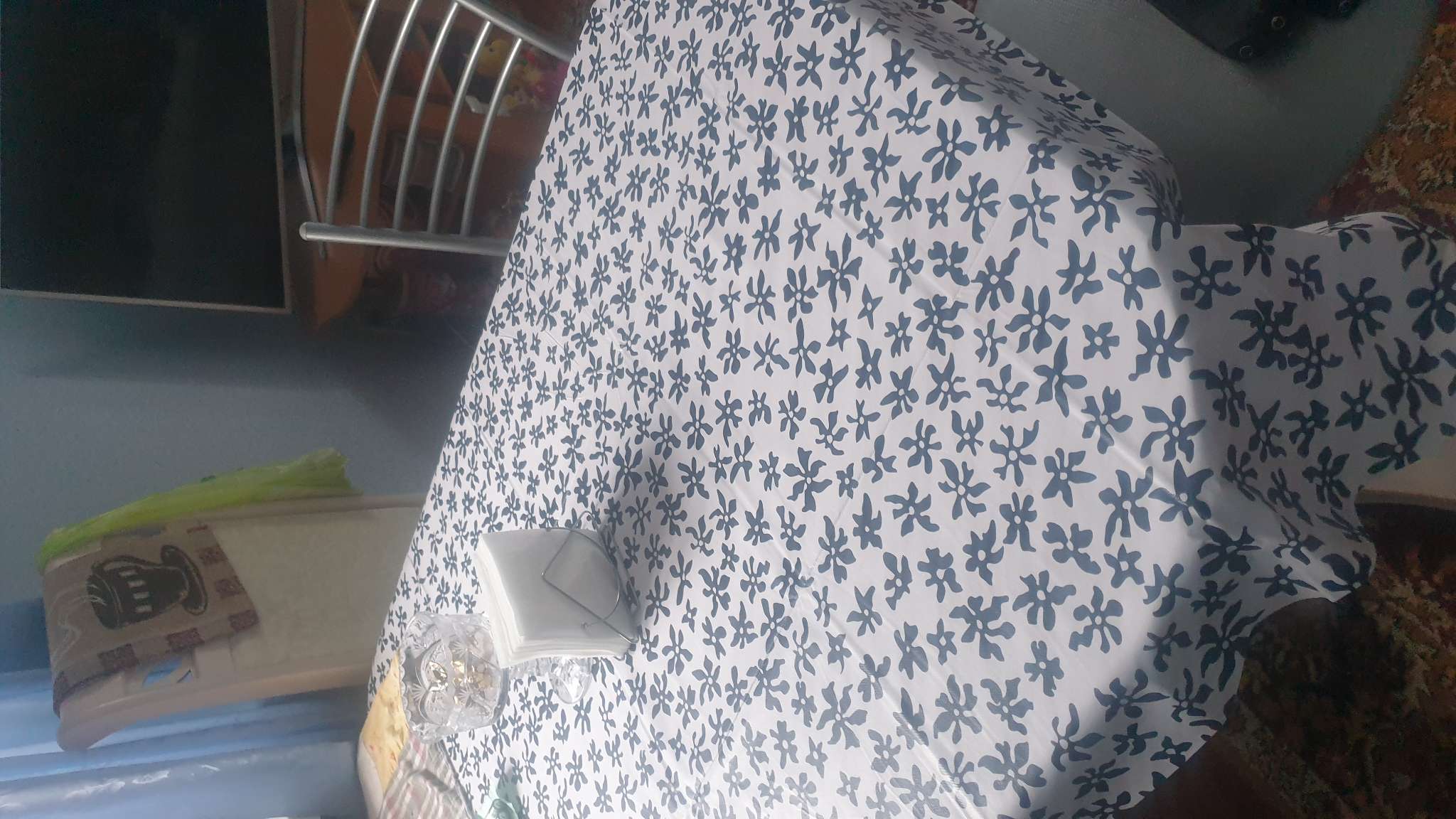 Фотография покупателя товара Скатерть на стол Доляна, 137×180 см, серая - Фото 1