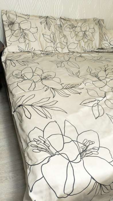 Фотография покупателя товара Постельное бельё 1.5-спальное «Этель» Graphic flowers, мако-сатин - Фото 2