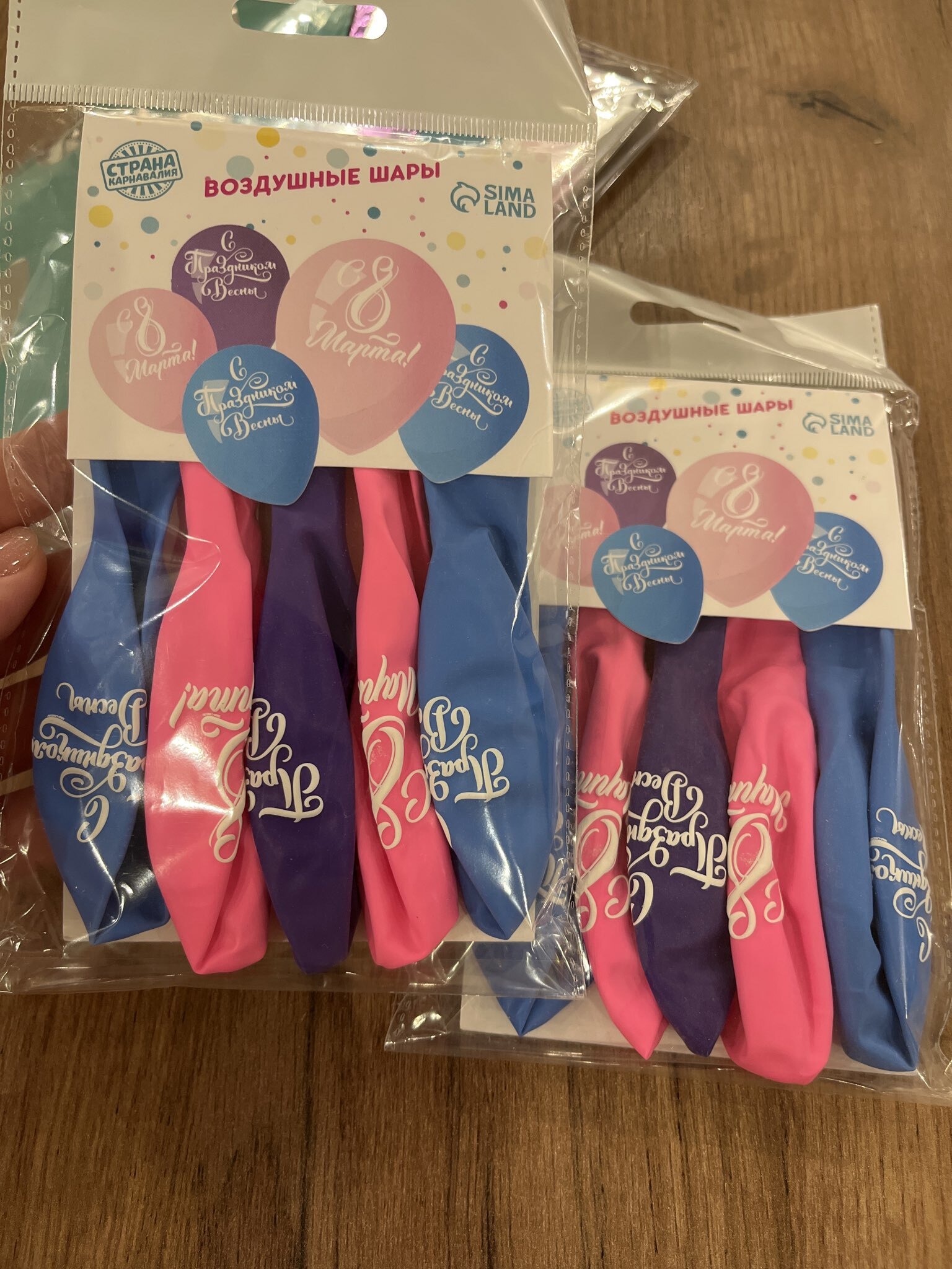 Фотография покупателя товара Воздушные шары латексные 12" «С 8 Марта!», 5 шт. - Фото 2