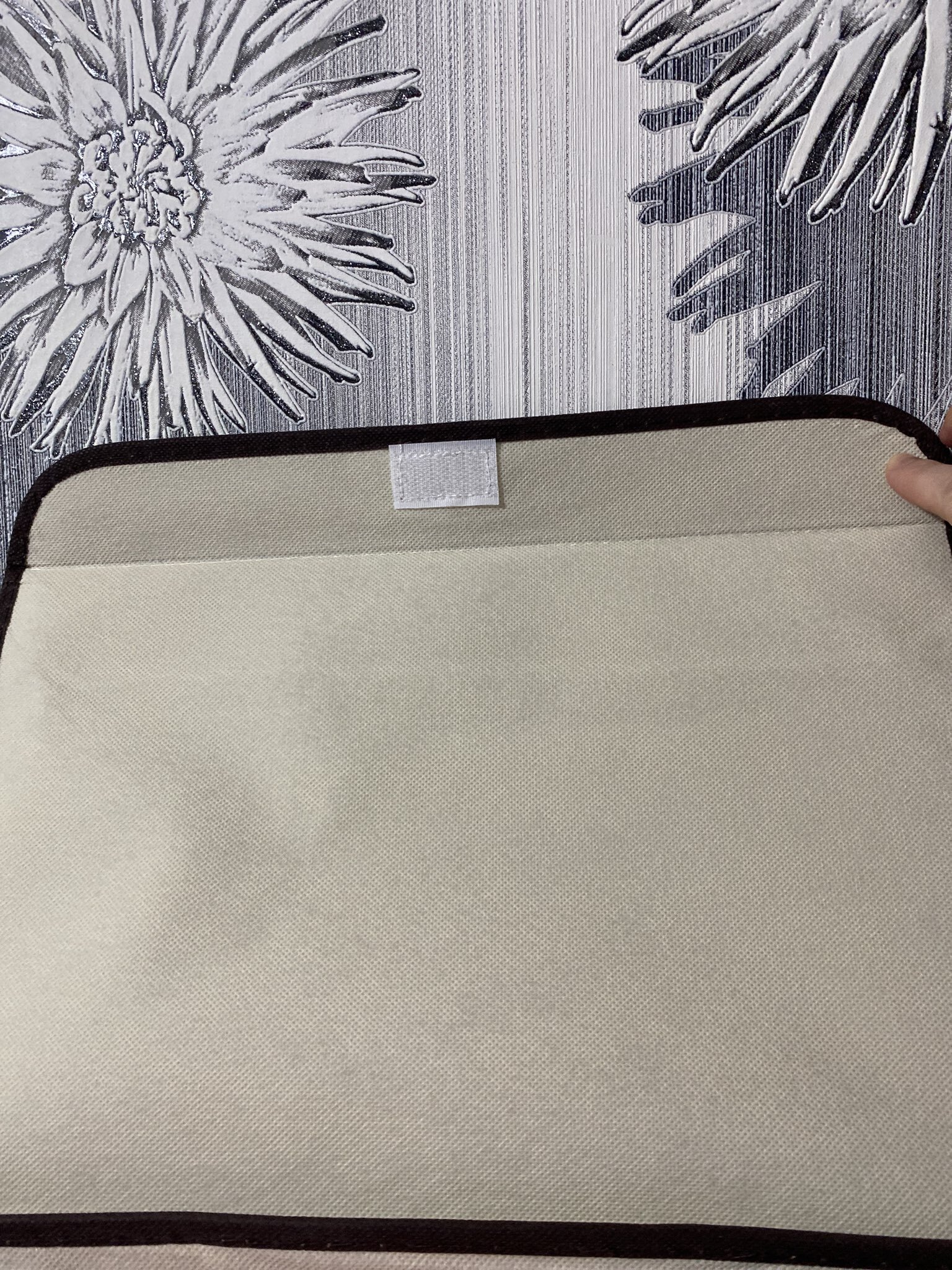 Фотография покупателя товара Короб стеллажный для хранения с крышкой «Фламинго», 39×25×25 см, бежевый - Фото 3