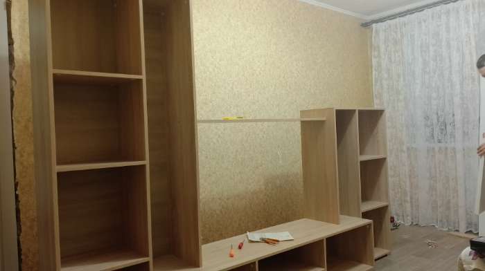 Фотография покупателя товара Стенка в гостиную «Дельта», 2648×456×1874 мм, цвет сонома/белый - Фото 1