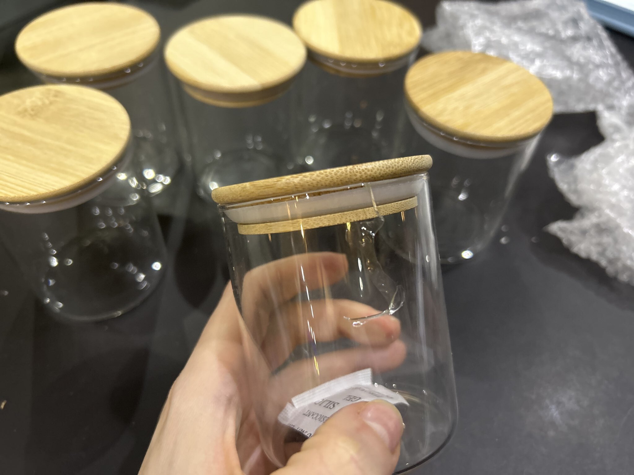 Фотография покупателя товара Банка для сыпучих продуктов BellaTenero «Эко», 200 мл, 6.5×8.5 см, с бамбуковой крышкой, стекло, прозрачная - Фото 5