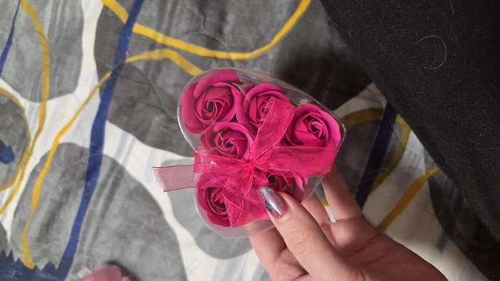 Фотография покупателя товара Мыльные розочки, розовые, набор 6 шт., в коробке - Фото 5