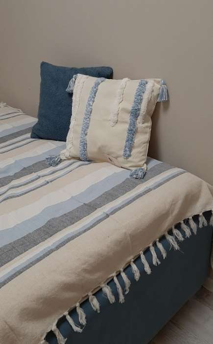 Фотография покупателя товара Наволочка декоративная с кисточками «Этель. Бохо», 45×45 см, 100% хлопок, молочная - Фото 1