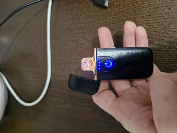 Фотография покупателя товара Зажигалка электронная «Медведь», USB, спираль, 3×7 см - Фото 4