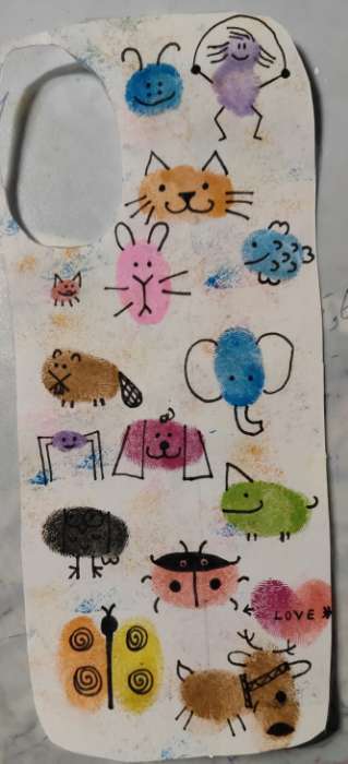 Фотография покупателя товара Краски пальчиковые, на водной основе, с губкой, 12 цветов - Фото 1