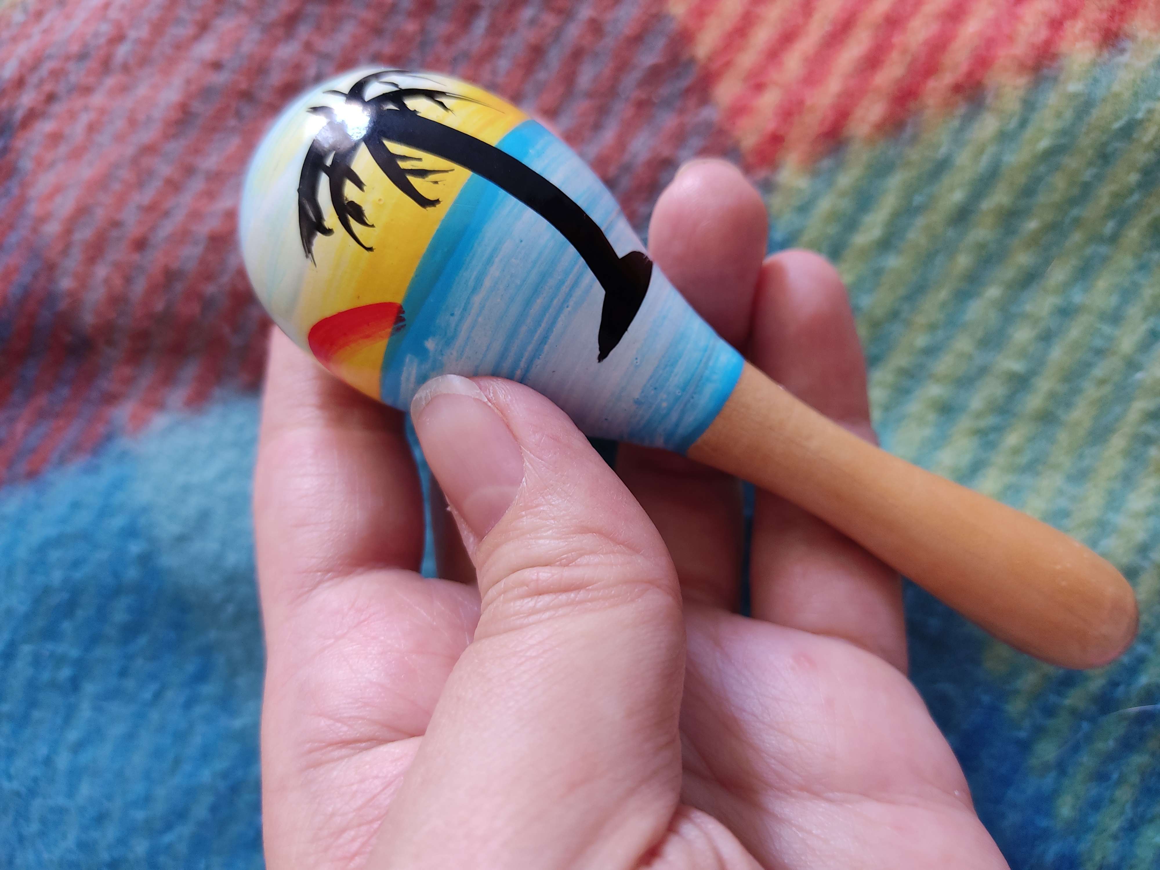 Фотография покупателя товара Музыкальная игрушка «Маракас Пальмы» малый, длина: 12 см - Фото 1