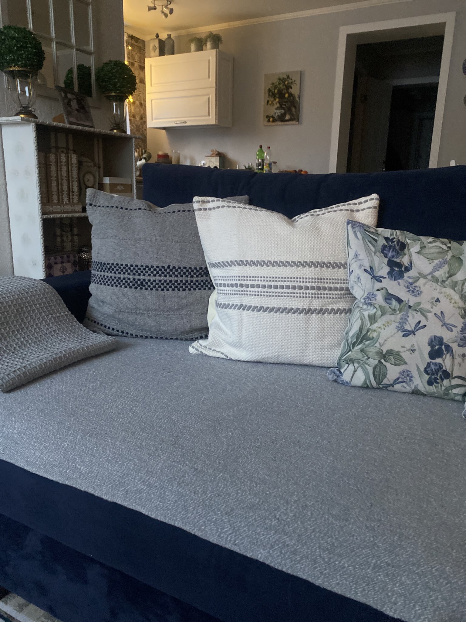 Фотография покупателя товара Наволочка декоративная с вышивкой SL Home, 45×45 см, хлопок 100%, серая - Фото 1