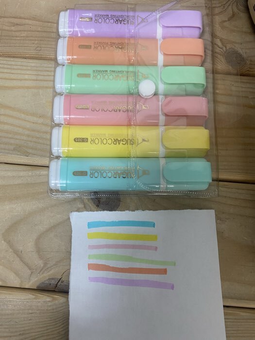 Фотография покупателя товара Набор маркеров-текстовыделителей, 6 пастельных цветов, скошенный наконечник, узел 5 мм - Фото 1