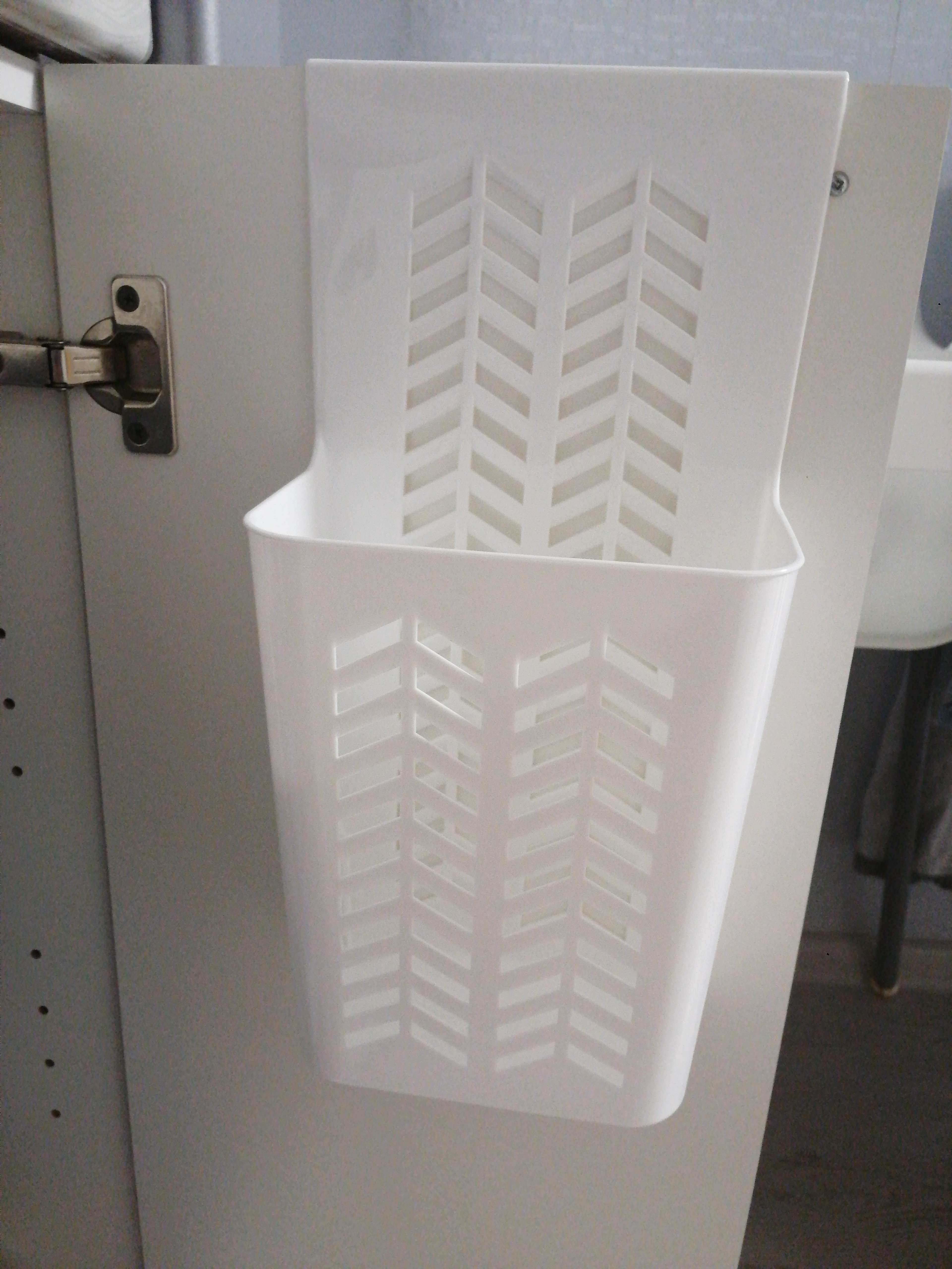 Фотография покупателя товара Корзина для хранения подвесная, 17×12×34 см, цвет белый