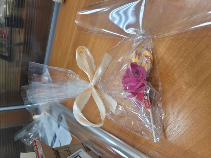 Фотография покупателя товара Плёнка для цветов и букетов, прозрачная 0.7×7.5 м, 200 г, 40 мкм