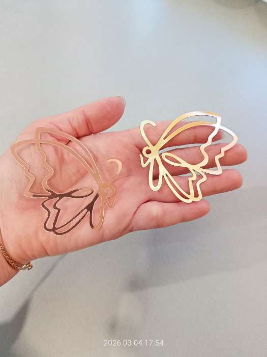 Фотография покупателя товара Топпер для торта «Бабочки», 5 шт., розовое золото - Фото 1