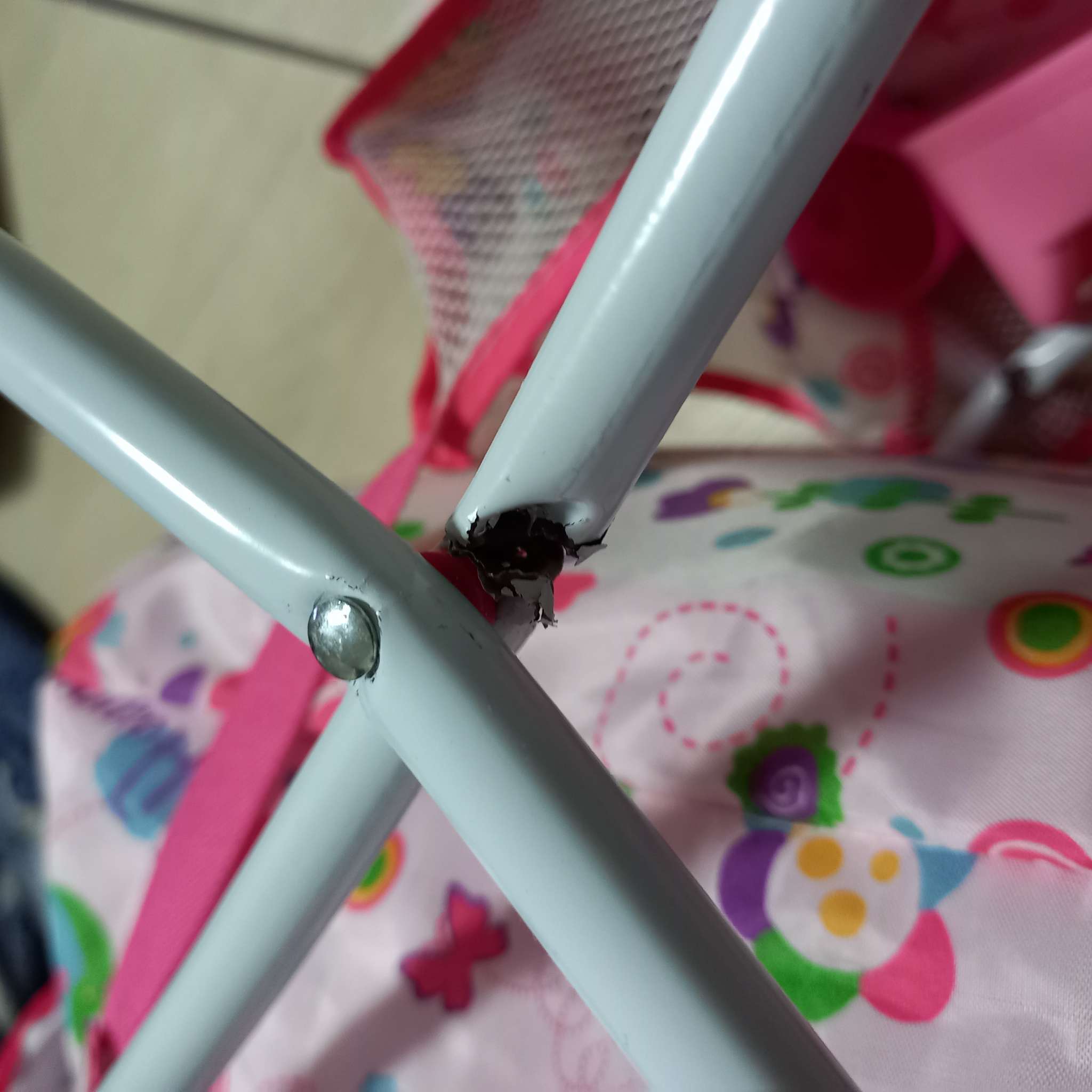 Фотография покупателя товара Коляска для кукол, универсальная, с корзиной, металлический каркас - Фото 1