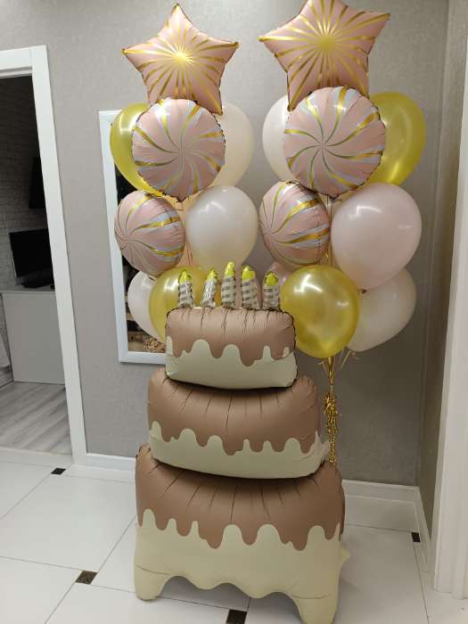 Фотография покупателя товара Воздушные шары «Зелёные грани», фольга, латекс, набор 12 шт. - Фото 1