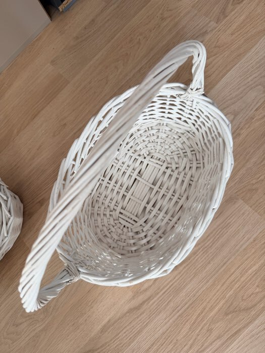 Фотография покупателя товара Корзина плетёная для хранения, лоза, с ручкой, овальная, серая, набор 3 шт. - Фото 4