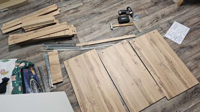 Фотография покупателя товара УЦЕНКА Комод 6 ящиков Ника, 500х430х1244, Мокко софт/ Дуб вотан - Фото 5