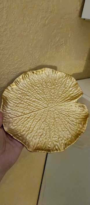 Фотография покупателя товара Блюдо для фруктов Доляна «Кувшинка», 20×19 см, золотое - Фото 1