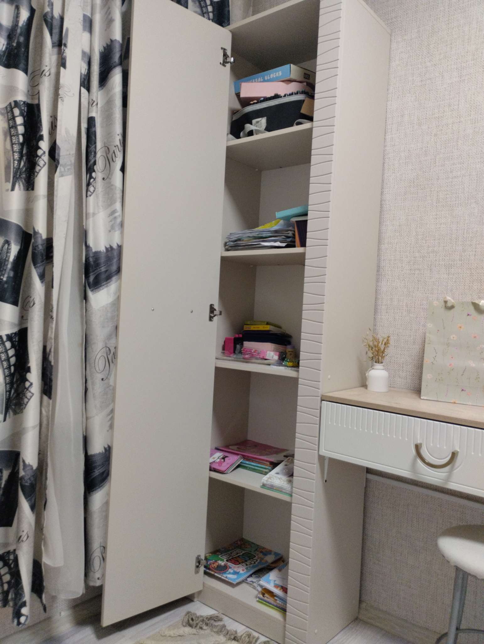 Фотография покупателя товара Шкаф – пенал «Калипсо», 566×350×2100 мм, цвет меланж - Фото 2