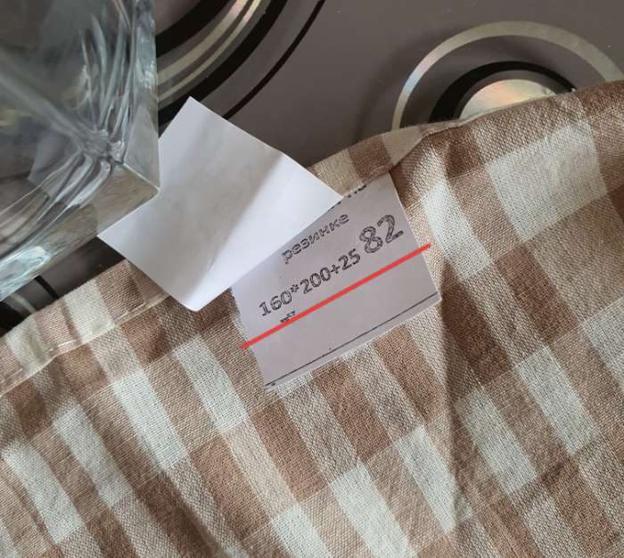 Фотография покупателя товара Простыня на резинке 2-спальная «Этель» Beige cage, 160×200+30 см, жатый хлопок - Фото 2