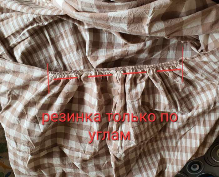 Фотография покупателя товара Простыня на резинке 2-спальная «Этель» Beige cage, 160×200+30 см, жатый хлопок - Фото 4